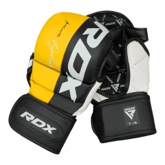 RDX Sports T6 Yellow Fingerless MMA Sparring Gloves (7oz)